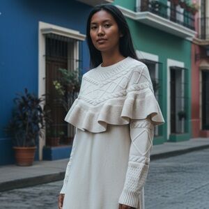 70 Degrees cable knit sweater dress xs